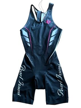 PEARL IZUMI FOR WOMEN PRO TRI SPRINT CYCLING RACE SUIT/ KIT BLACK GRAY SZ SM